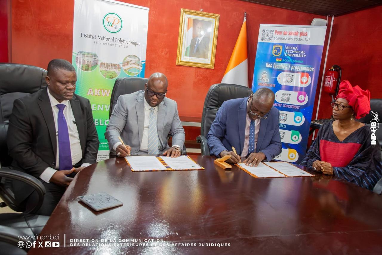 Coopération : signature d’accord entre INP-HB et Accra Technical University